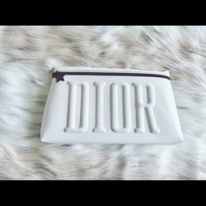 Dior White Leather Cosmetics Bag
